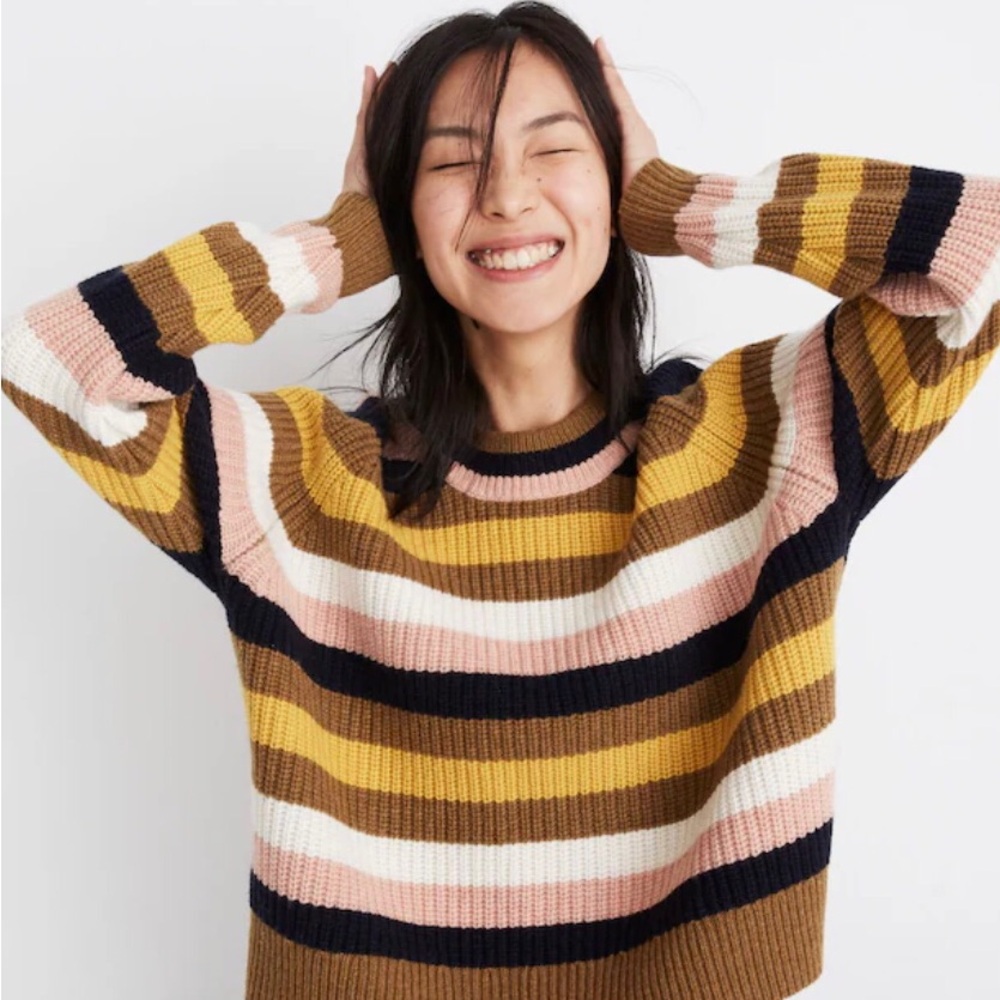 MADEWELL Tilden sweater women xs wool stripe